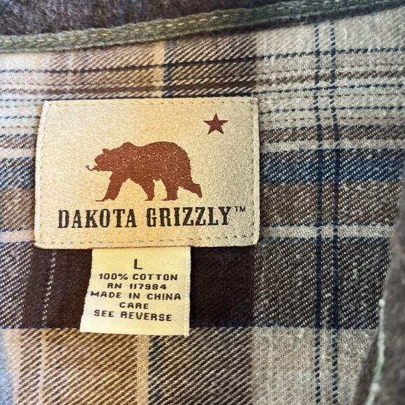 Dakota Grizzly Men’s L Shirt Brown Western Pearl Snaps 100% Cotton Workwear Farm - Picture 3 of 10